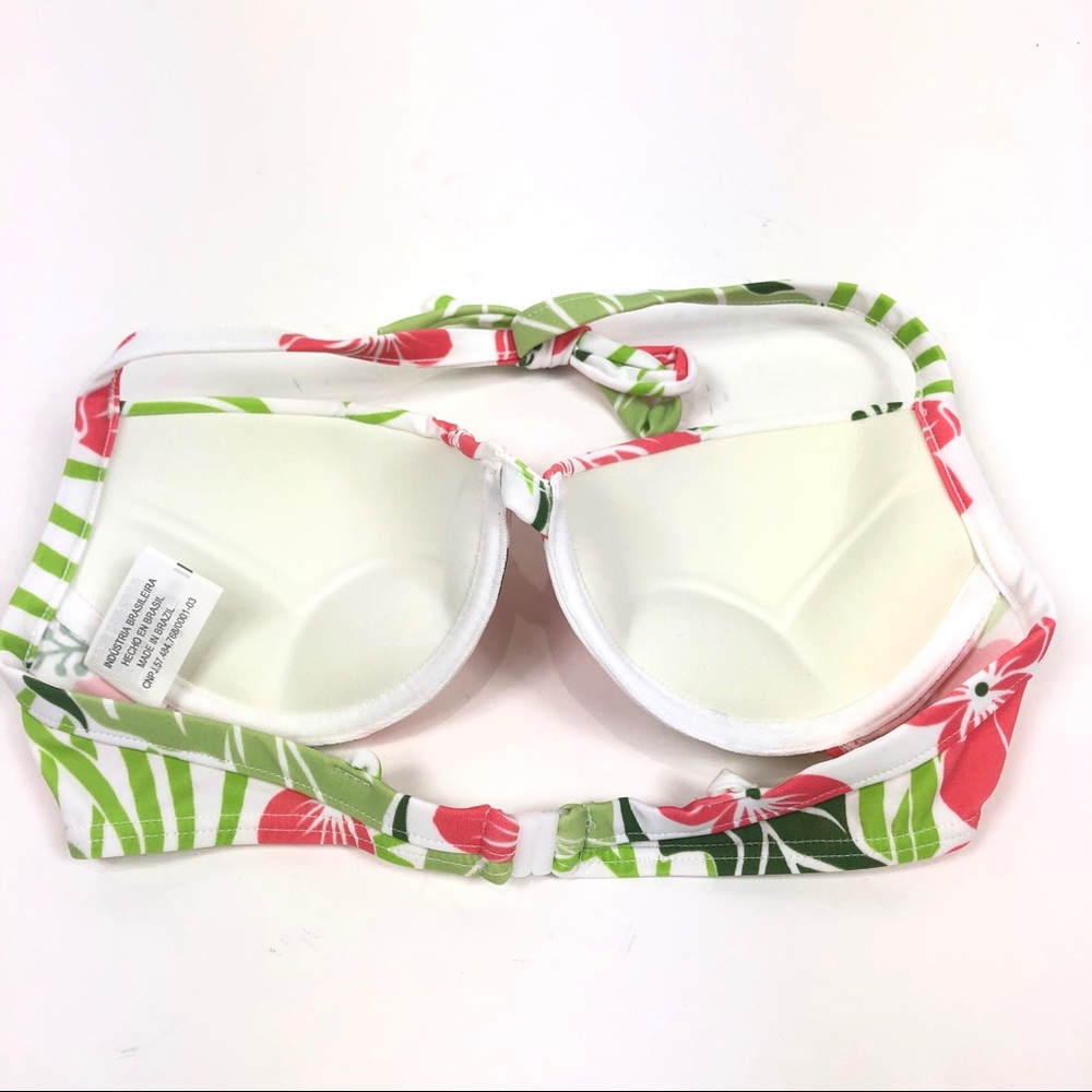 Cia Maritima Bikini Push-up halter top hibiscus coral - Picture 3 of 6